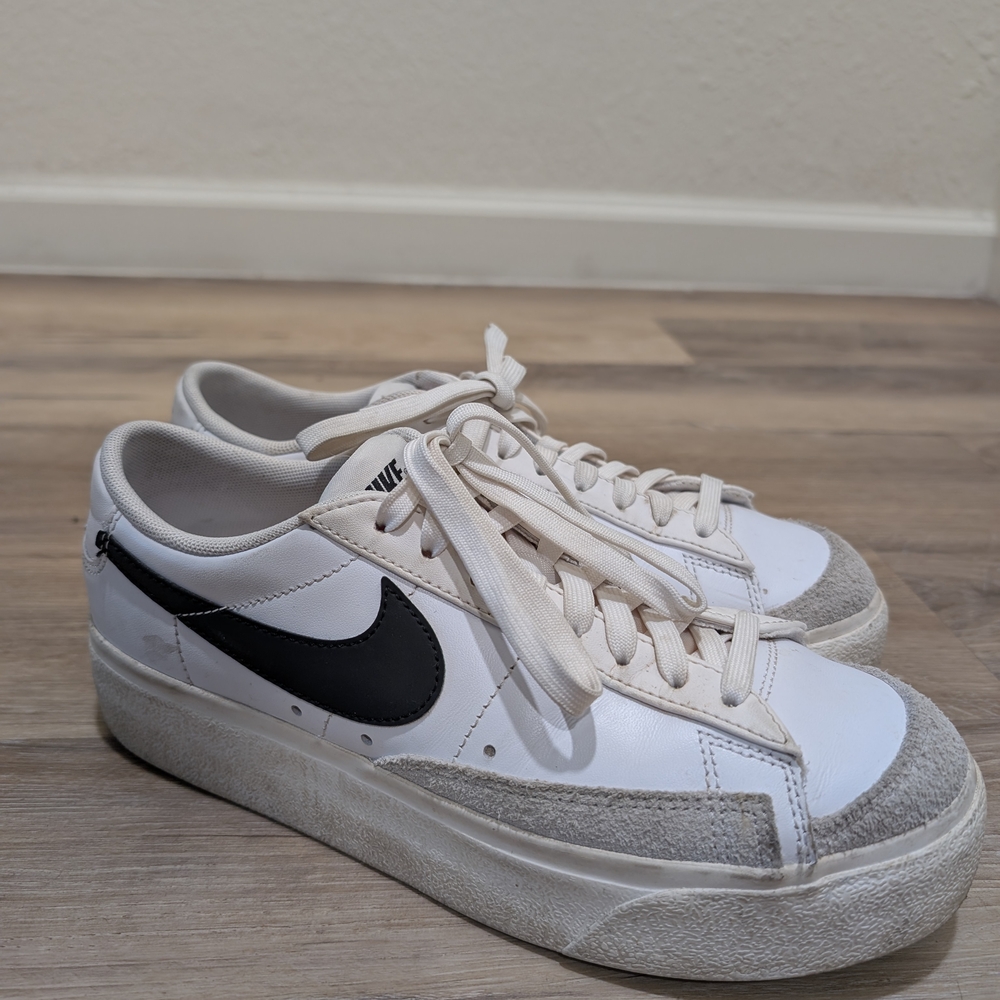 Nike Blazer Platform White and Black Sneakers